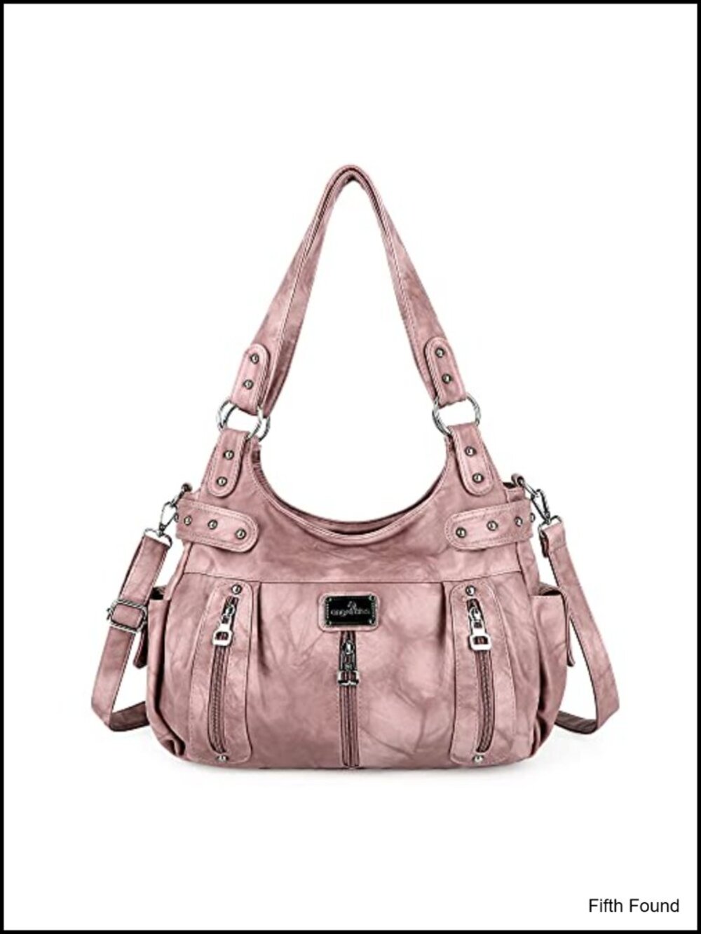 Washed Faux Leather Crossbody Hobo Satchel Shoulder Bag Tote Purse
